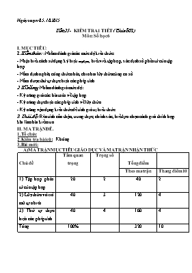 Kiểm tra 1 tiết (Bài số 01) môn Số học 6
